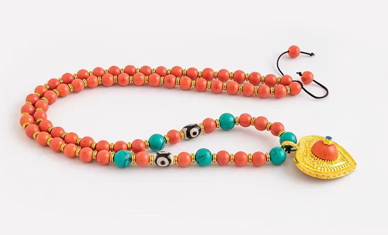 藏式爱心项链吊坠