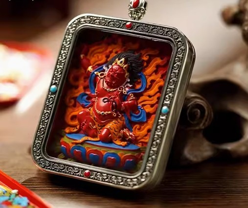 朱砂手绘唐卡吊坠
